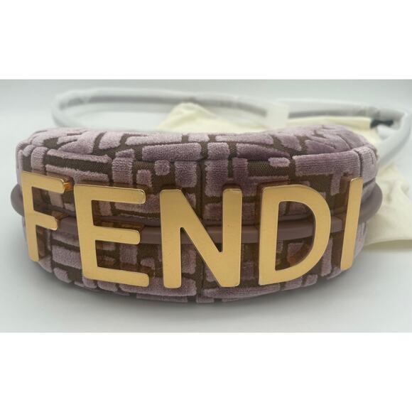 NEW FENDI FENDIGRAPHY MINI VELVET FF SHOULDER CROSSBODY BAG PURSE AUTHENTIC NWT! - Picture 9 of 16